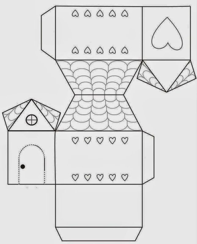 Чертеж бумажного домика