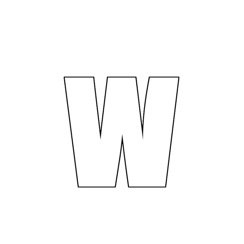 Буква w контур