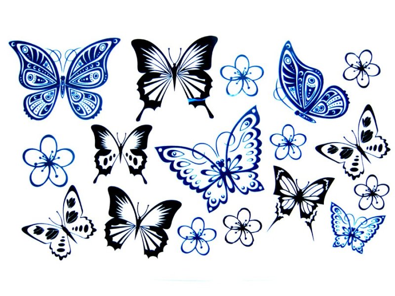 Бабочка тату эскиз