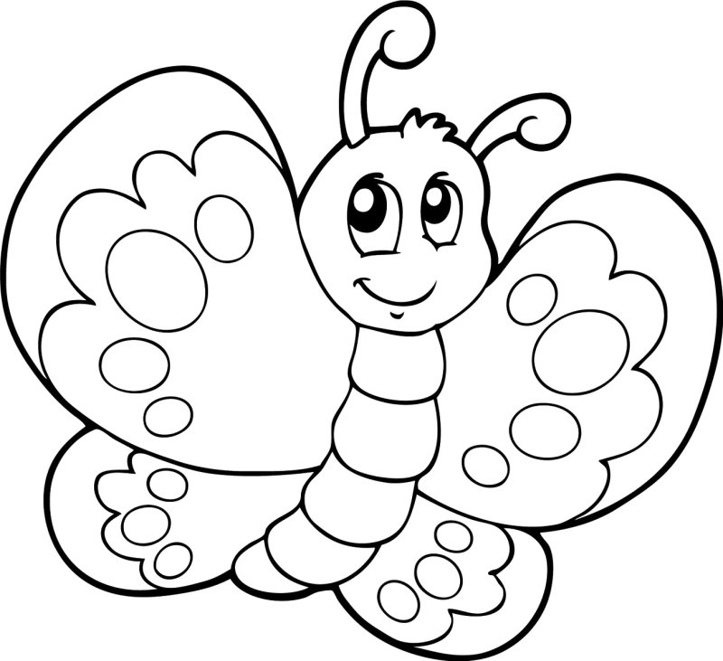 Бабочка раскраска для детей