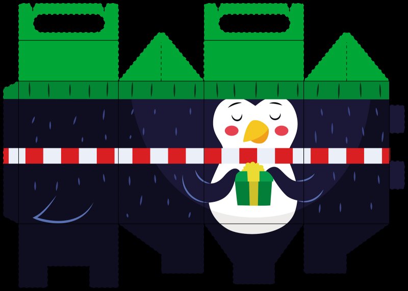 Новогодняя коробочка шаблон