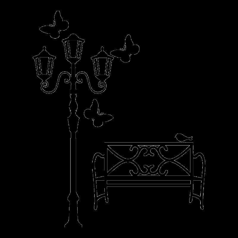 Уличный фонарь силуэт