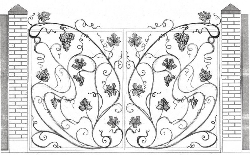 Кованые ворота эскизы