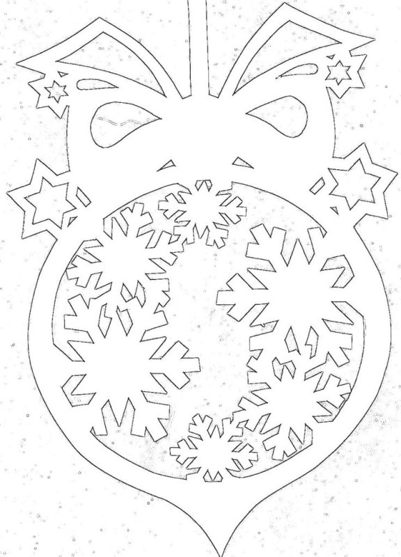 Вытынанки новогодние шары на окна