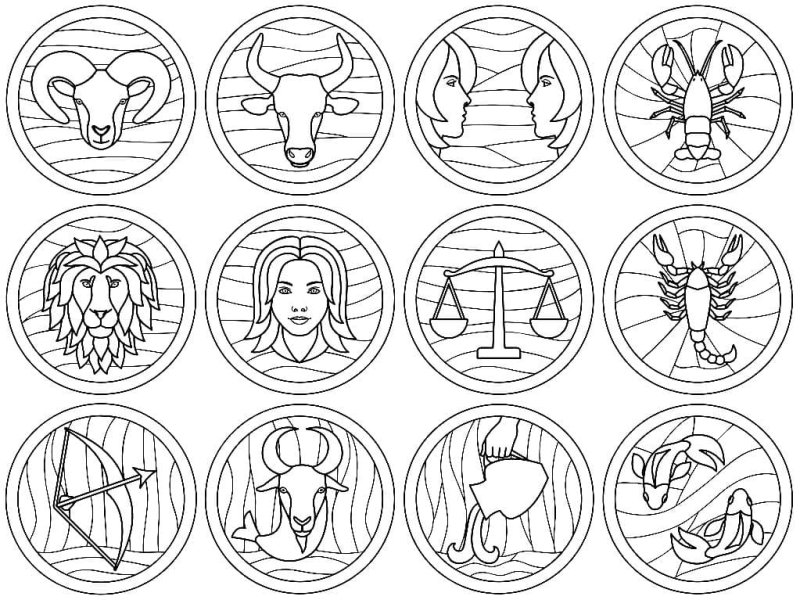 Схематичное изображение знаков зодиака