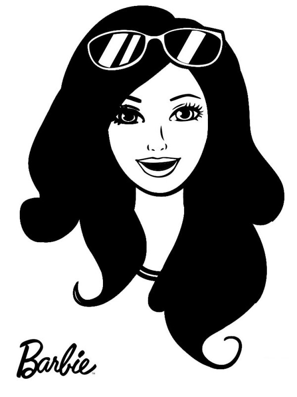 Трафарет голова Барби