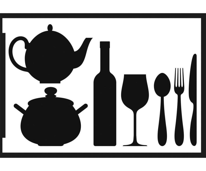Силуэты кухонной посуды