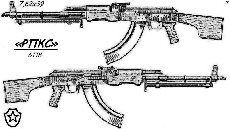 Автомат Калашникова АК-74 чертеж