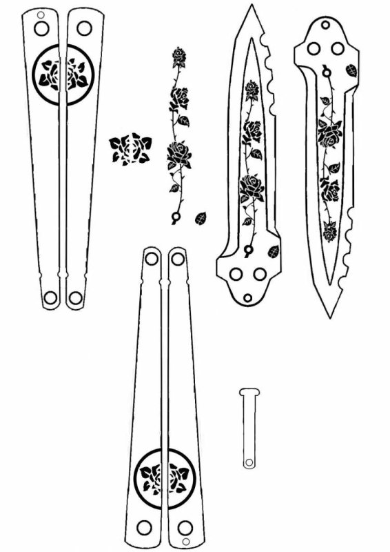 Нож бабочка чертёж Standoff 2