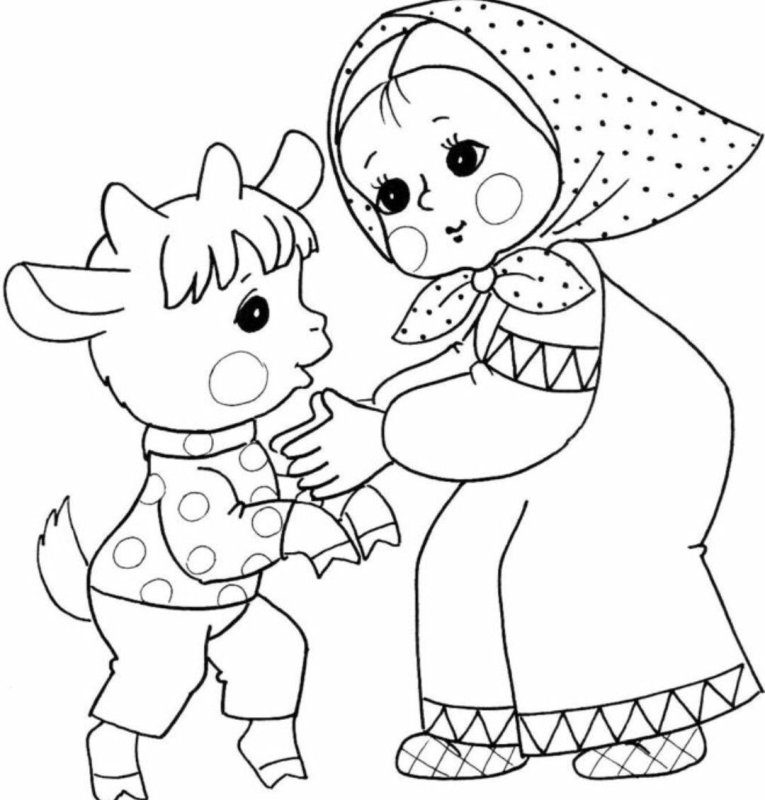 Сестрица алёнушка и братец Иванушка раскраска для детей