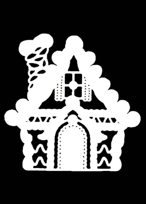 Трафареты на окна домики