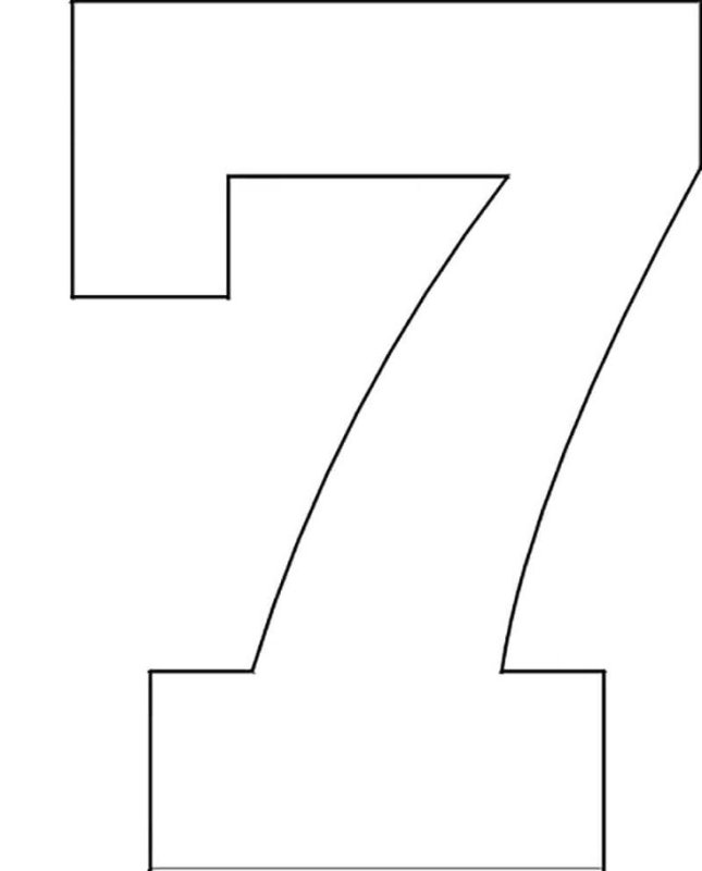 Цифра 7 трафарет