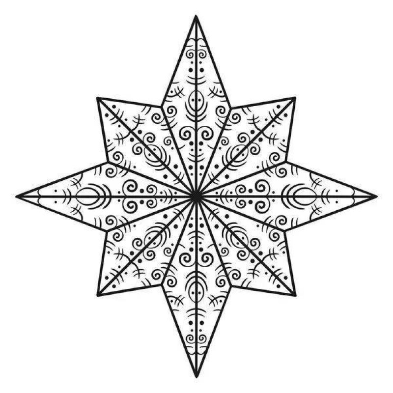 Чертеж звезды восьмиконечной Вифлеемской