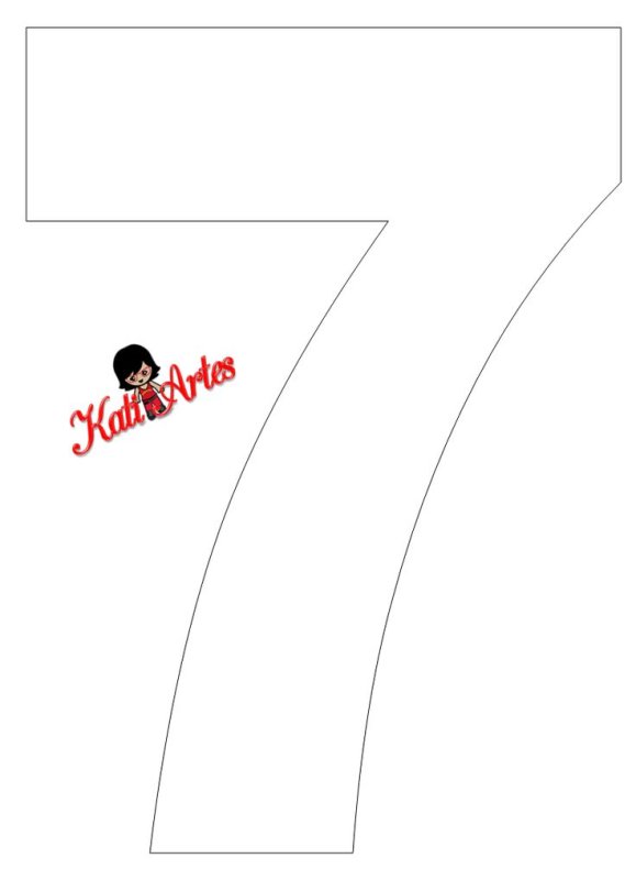 Цифра семь трафарет для торта