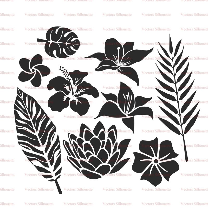 Силуэты цветов