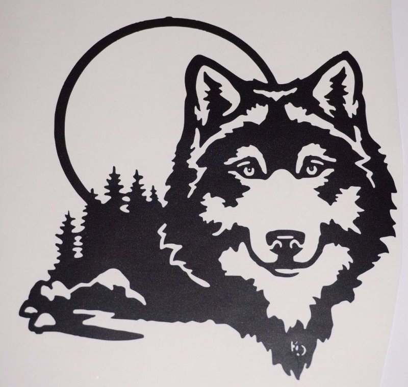 Трафарет волка на стену