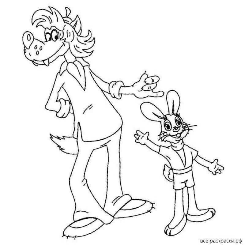 Волк и заяц из ну погоди раскраска