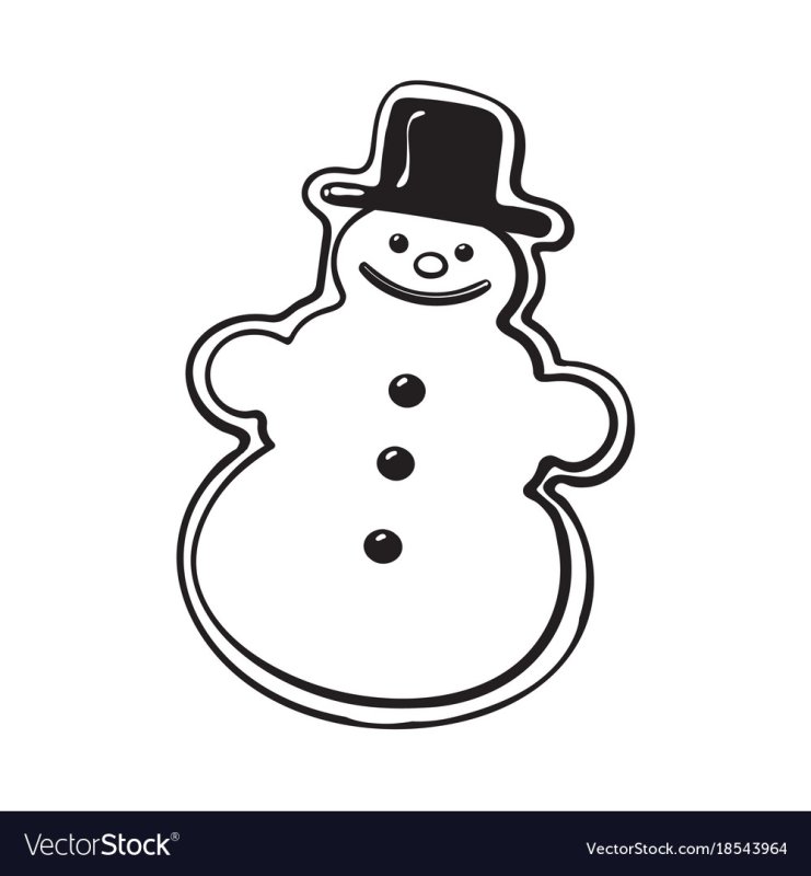 Снеговик трафарет для печенья