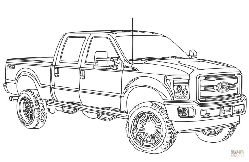 Раскраски машины Форд Раптор