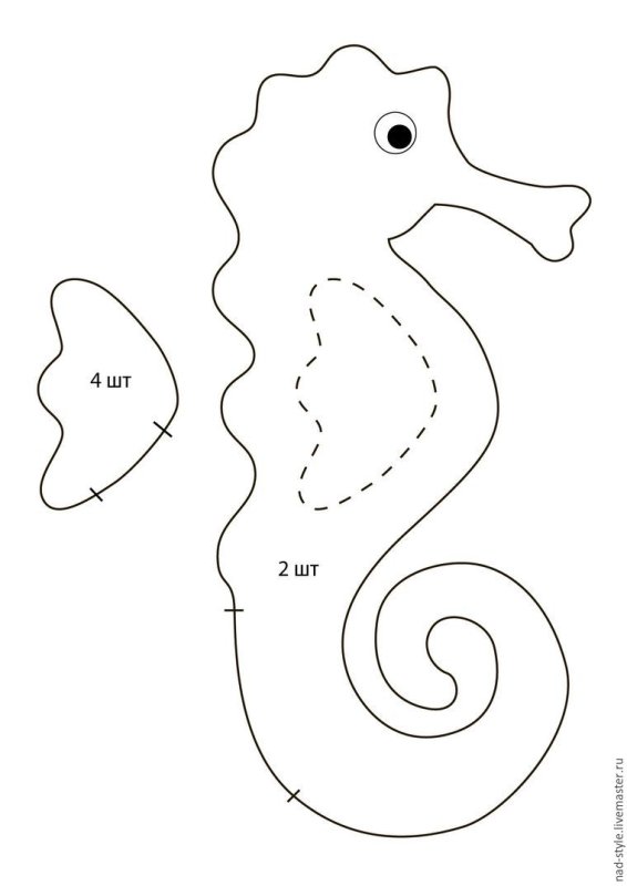 Тильда морской конек выкройка