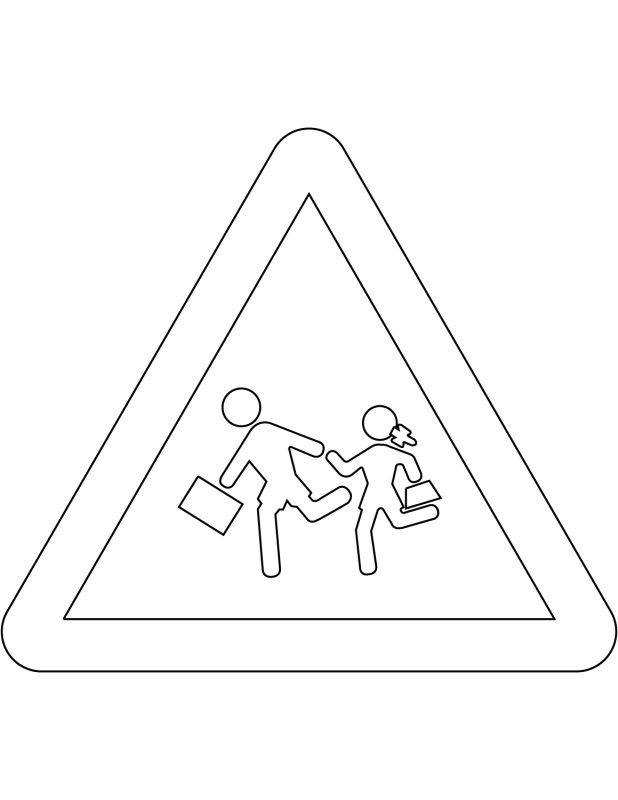 Дорожные знаки для раскрашивания детям