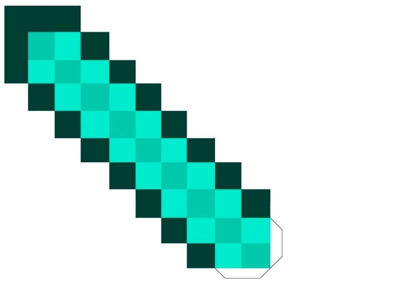 Чертёж алмазного меча из МАЙНКРАФТА