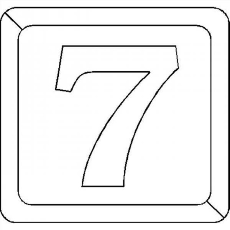 Цифра 7 трафарет
