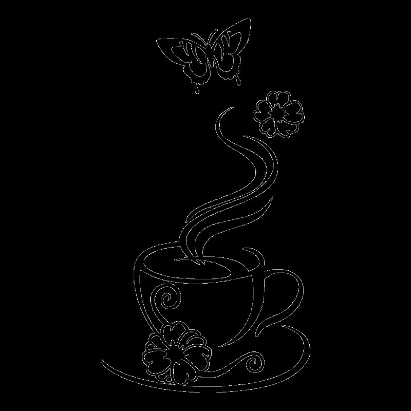 Трафарет чашка кофе