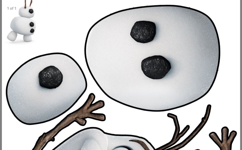 Снеговик Олаф по частям