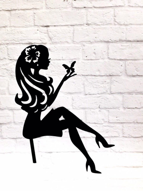 Девушка сидящая силуэт Топпер