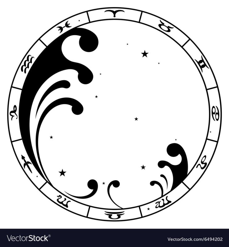 Водолей знак зодиака вектор чб