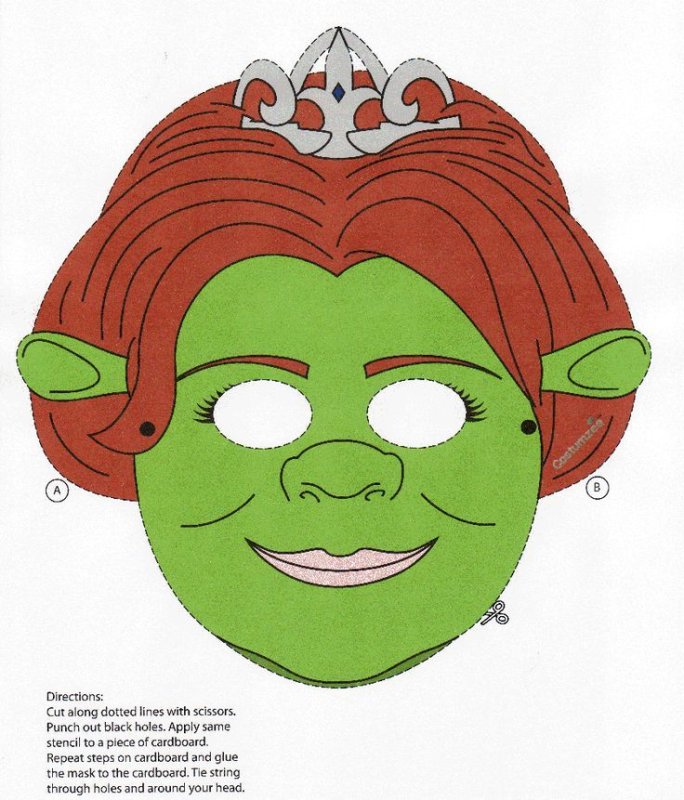 Маска Шрека и ФИОНЫ для лица