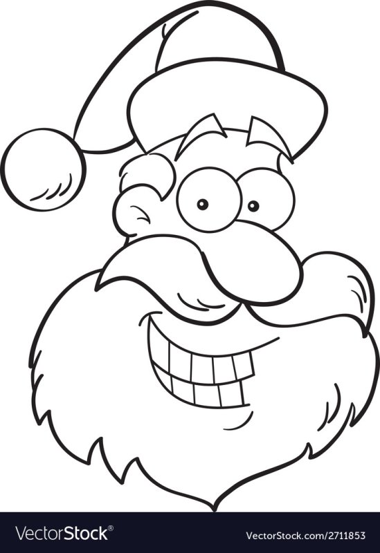 Дед Мороз черно белый