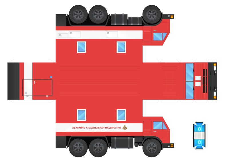 Бумажная модель пожарной машины