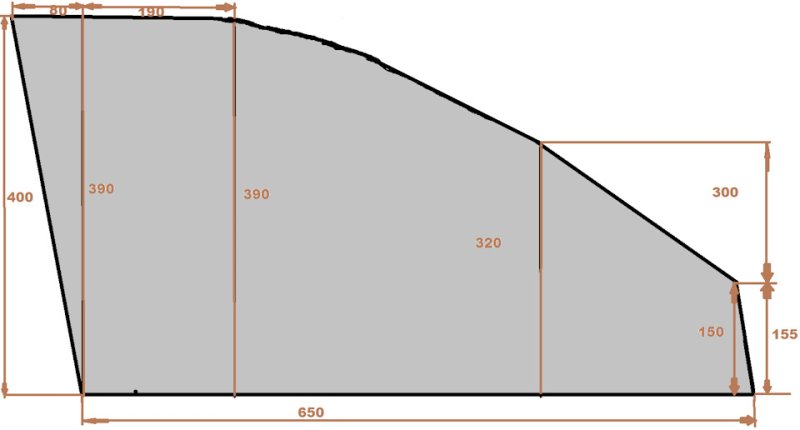 Ширина бокового стекла ВАЗ 2110