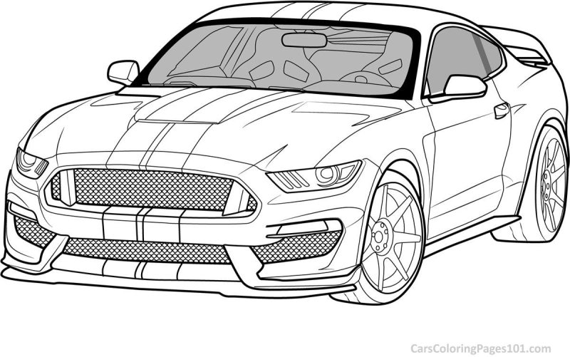 Раскраска Ford Mustang Shelby gt 500