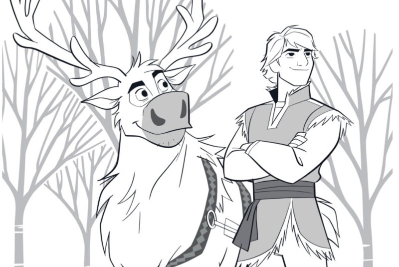 Раскраска Холодное сердце Свен и Кристоф