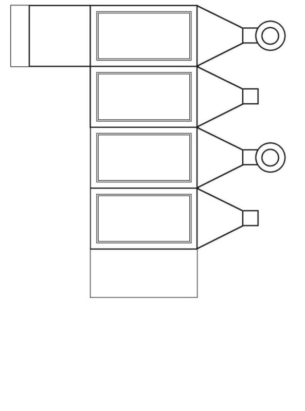 Бумажный фонарик развертка