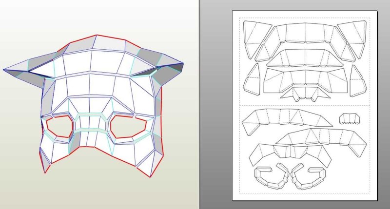 Паперкрасхема маски волка