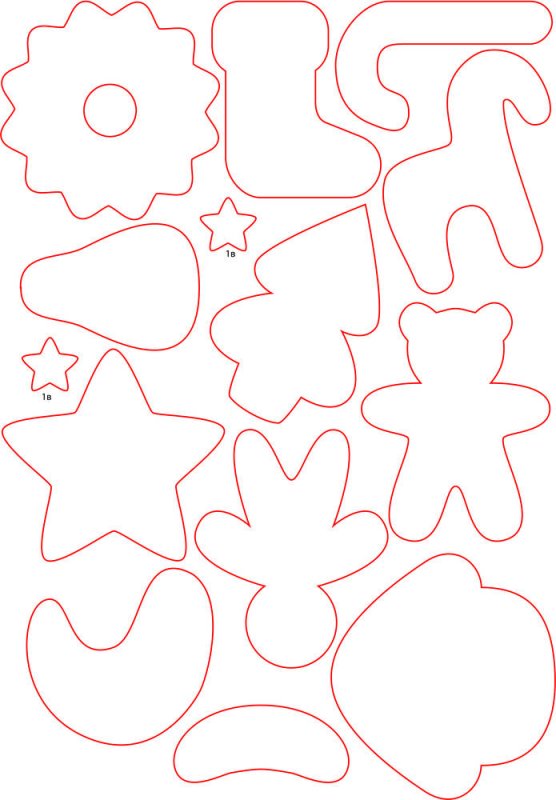 Новогодние игрушки из фетра выкройки