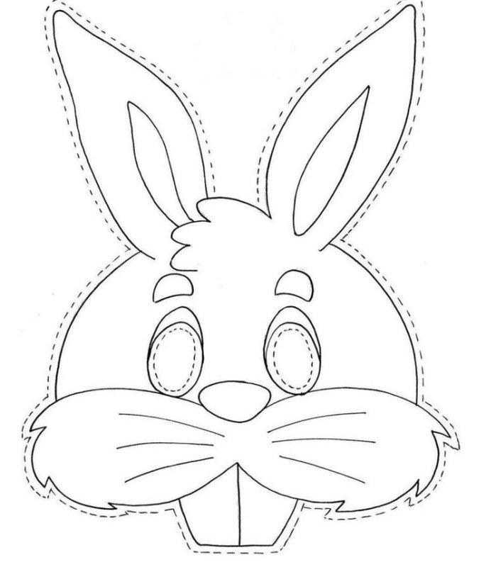 Новогодняя маска зайчика