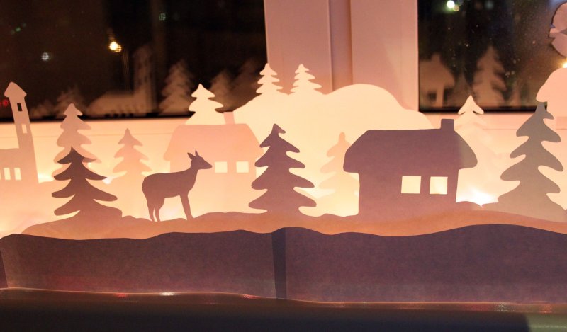 Декор на подоконнике к новому году