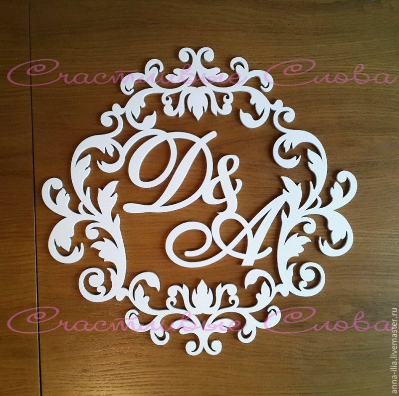 Инициалы на свадьбу