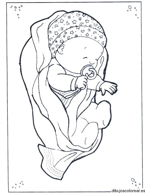 Малыш в пеленке раскраска