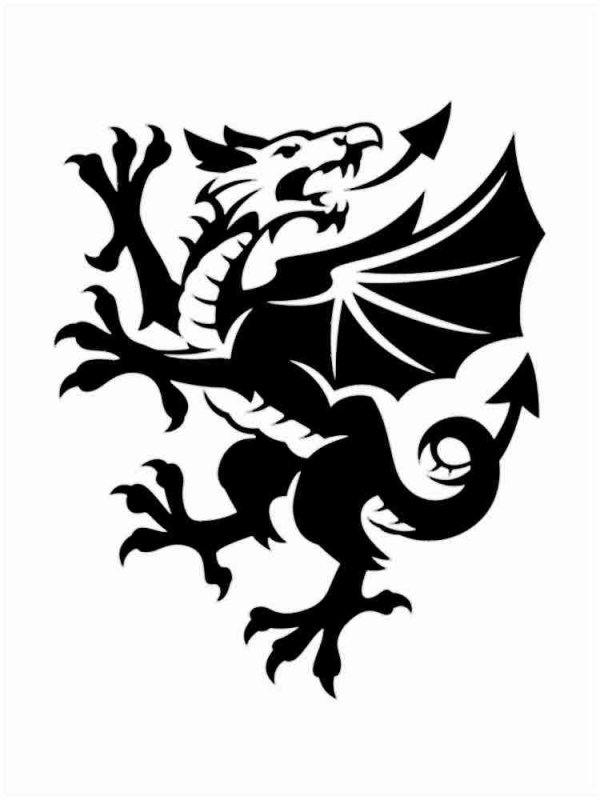 Трафареты драконов