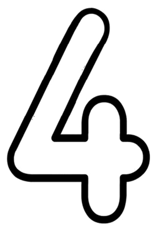 Трафарет для торта цифра 4