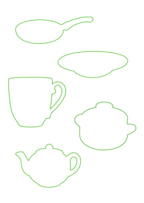 Трафареты посуды для детей