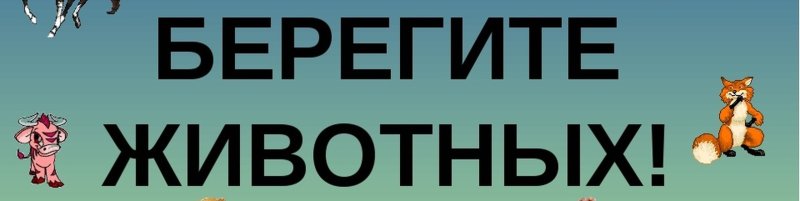 Надпись берегите животных