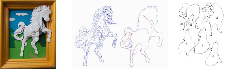 Лошадка вырезать из бумаги