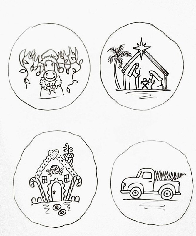 Рисунки для выжигания на новый год